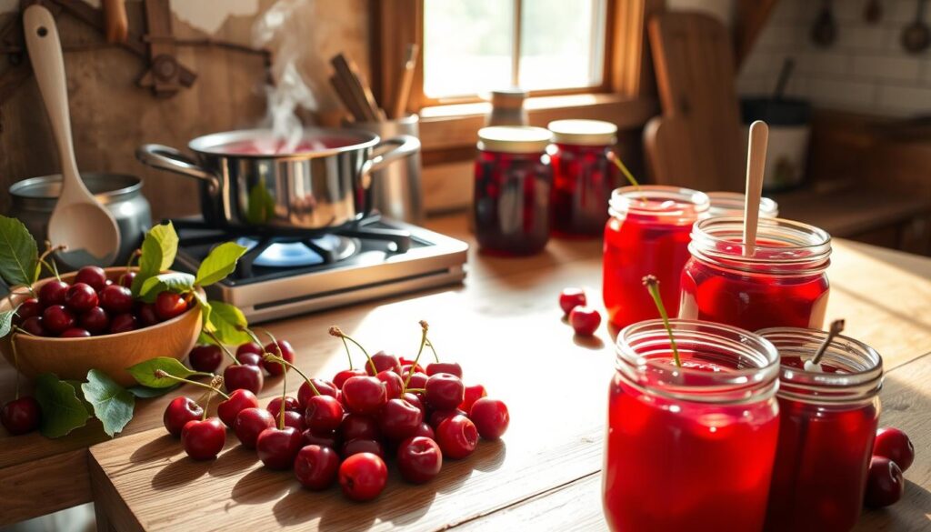 Homemade Cherry Jelly Preparation