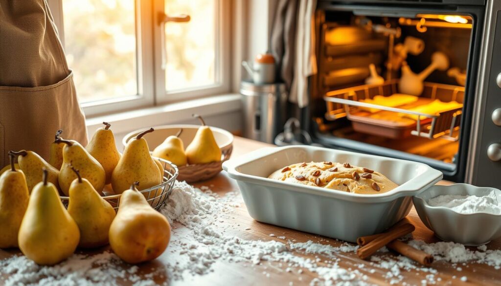 Pear Bread Baking Process