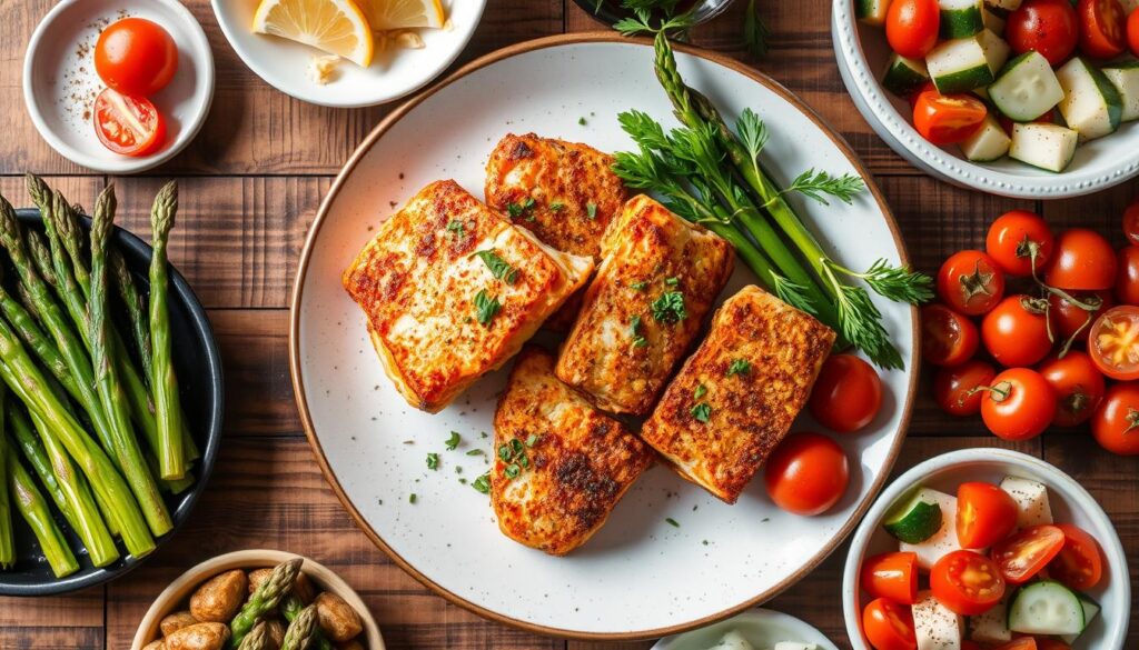 Salmon Bites with Side Dishes