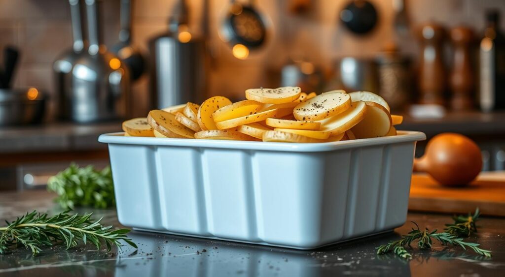 Potato Pave Preparation Technique