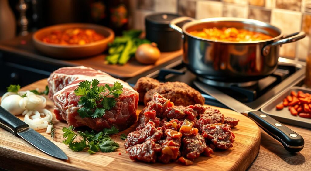 Preparing Meat for Chili