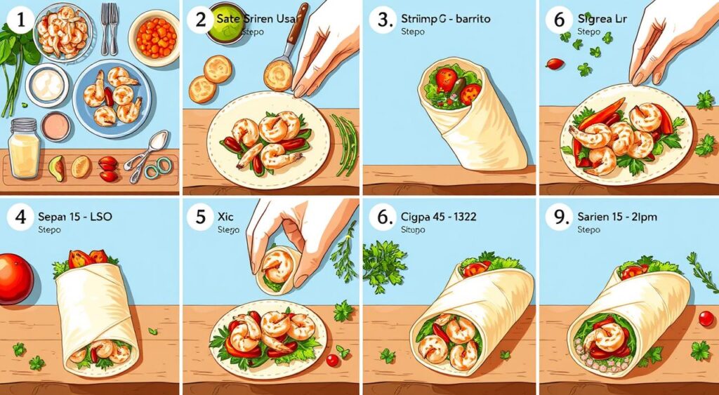 Shrimp Burrito Assembly Technique