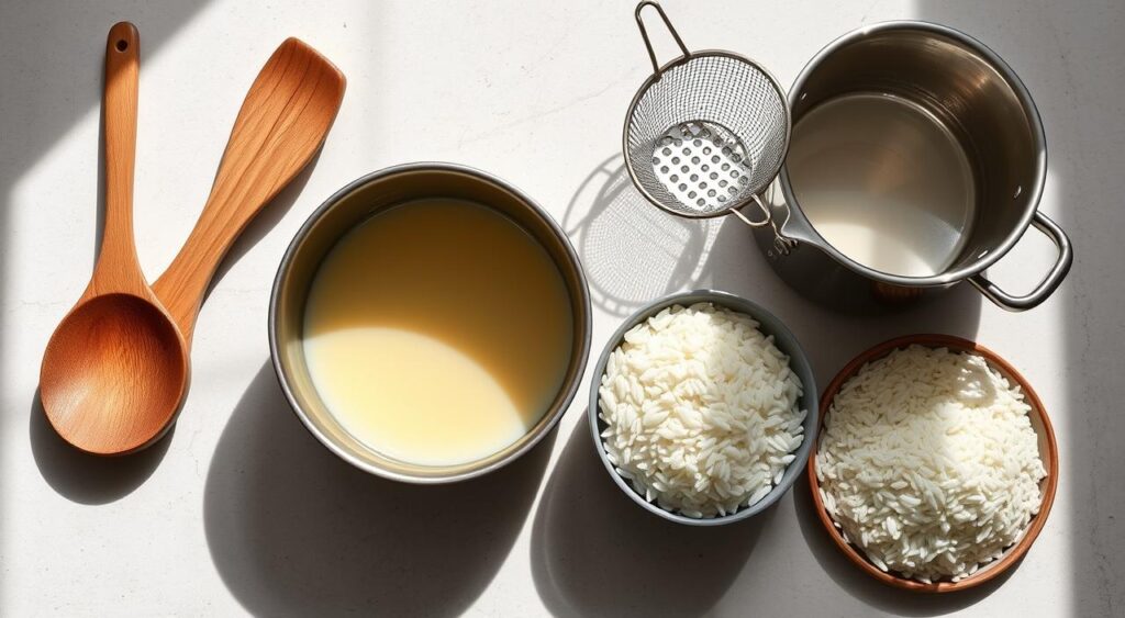 Arroz con leche preparation tools